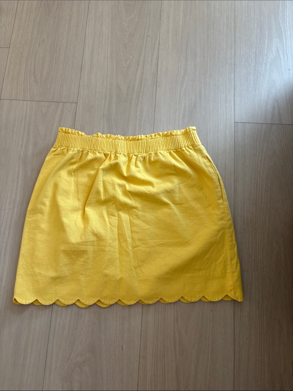 J. Crew Yellow Scalloped Hem Mini Skirt